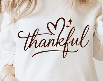 Thankful Png, Thanksgiving Png, Fall Autumn PNG, Thanksgiving Quote Png, Thankful And Blessed Png, Thankful Word png, Cursive Thankful PNG