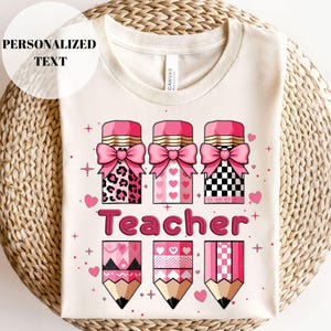 Retro Pencil Teacher Name Custom Design, Custom Name Kids Png, Back To School Teacher Shirt Design, First Day School Png Sublimation