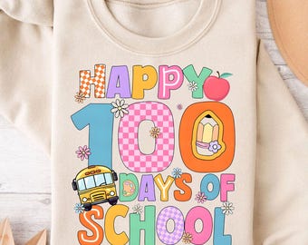 Retro 100 Days of School Png, Happy 100 Days Of School Png, Teacher 100 Days Png, 100 Days Bruh Png, Teacher Png, Back to School, PNG