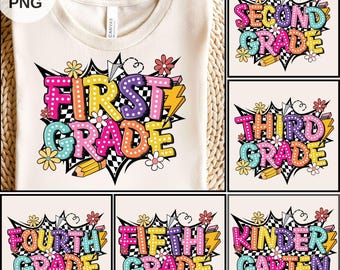 Preppy Back To School Bundle Png, T Shirt Bundle PNG, First Day Of School Shirt PNG, Coquette Teacher Shirt, Girl Shirt Sublimation Designs