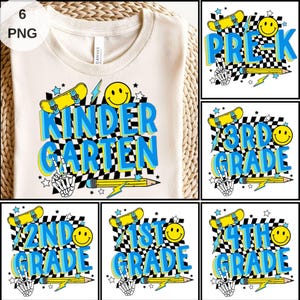Retro Back to School Boys PNG Bundle, Kindergarten Kid Design, First Day Shirt PNG,Pre-K to Fourth Grade Png,School Boy Sublimation File png
