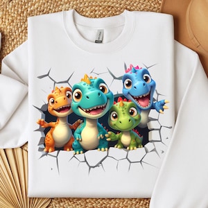 3D Dinosaurs Png, Sublimation Design, Kids Png, Cute Dinosaur Png, Colorful Design, 3d Hole Png, T-Shirt Design, Digital Download Png, PNG