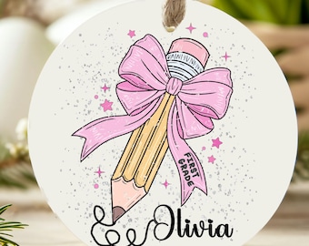 Personalized Pencil Name PNG, Back To School png, Custom Name Kid Digital File, Coquette Pencil With Bow png,Shirt For Kid, Toddler Tee png