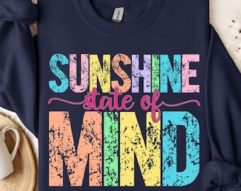 Sunshine State Of Mind PNG | Trendy Summer Sublimation | Retro Beach Floral Design | Coquette Boating Lake Life Nautical Aesthetic Png