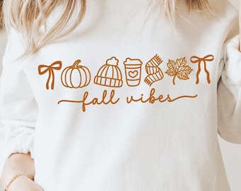 Coquette Fall PNG Cozy Vibes Doodle Collage Whimsical PNG Zucca disegnata a mano Retro Preppy Spice Latte Trendy Sublimation Wall Art png
