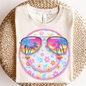 Pastel Flower Smiley Face Floral Smile Face PNG Boho Retro Daisy Happy Face Smile Face Mama Summer smile face spring smile face Sublimation
