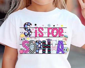 Preppy Custom Name School PNG, Custom School Kids PNG, Back to School Design for Boy Girl, First Day Digital Print, Cute Toddler Outfit PNG