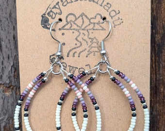 Native Indigenous Purple & Pink Double Hoops