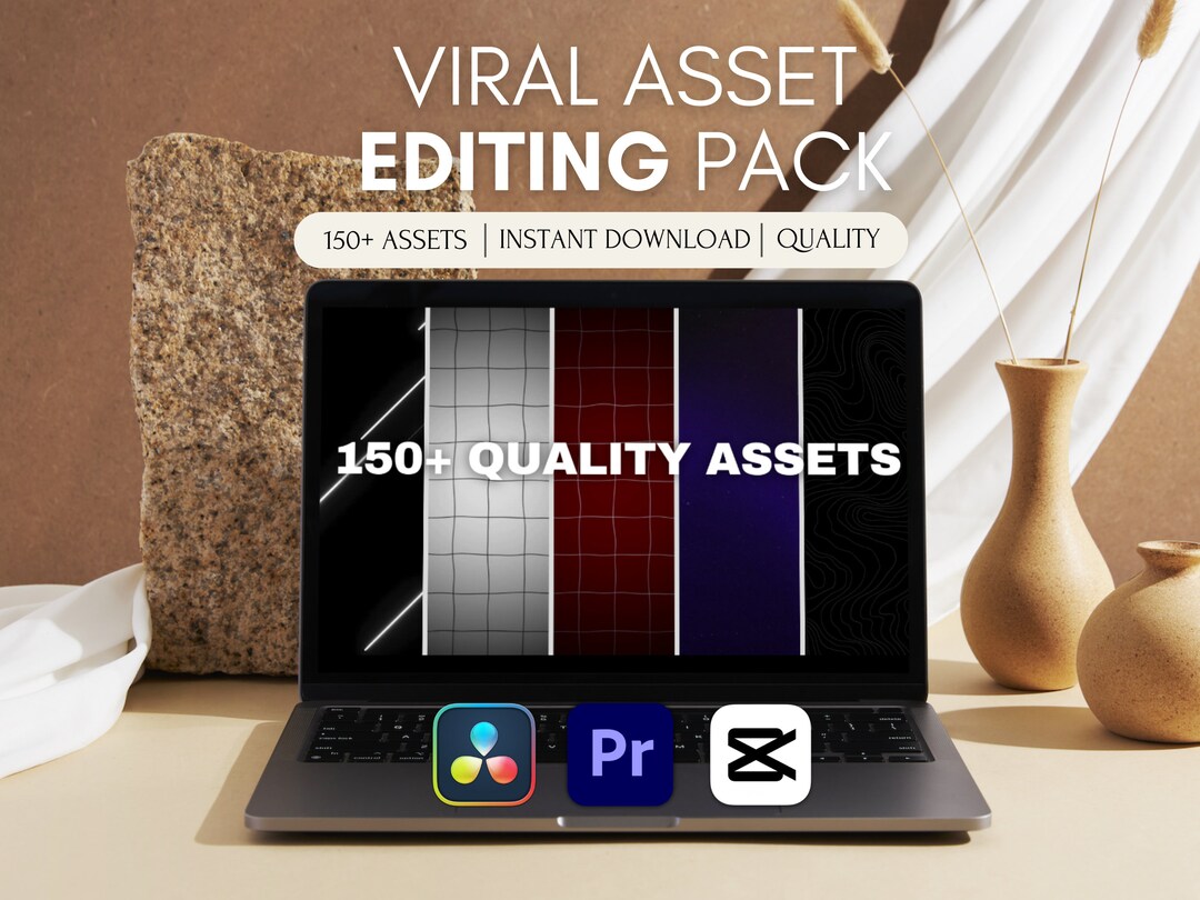 150 Viral Asset Editing Pack, Overlays, Sound Effects, Backgrounds, VFX ...