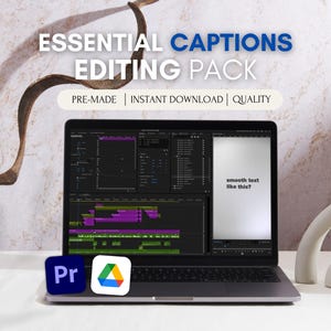 Paquete de ajustes preestablecidos de subtítulos de Premiere Pro: subtítulos animados, animaciones de texto, fuentes y efectos de sonido para Instagram, TikTok, YouTube Shorts y efectos de sonido.