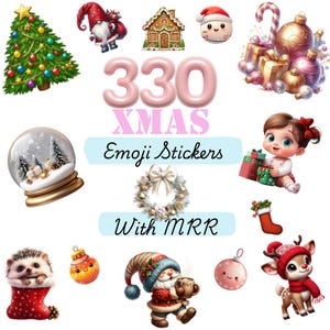 iOS18 Custom emoji sticker pack | 330 Christmas girly aesthetic iPhone emojis | Apple stickers iMessage | Cute Christmas emojis | MRR