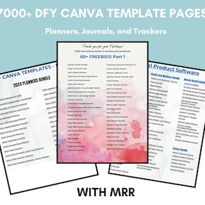 7000+ PLR/MRR Digital Products Bundle | Printable Planners, Trackers, Journals + Canva Templates | Master Resell Rights | DFY Resources
