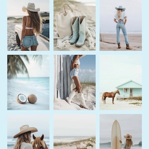 Coastal Cowgirl Aesthetic | 150 Beach Reels | 90 Photos for Instagram & Social Media | Digital Download