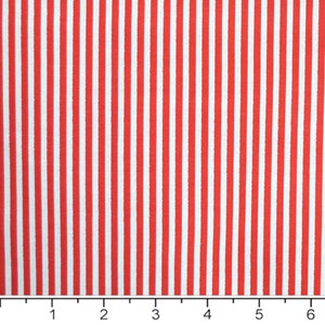 Quilting Fabric, By the Half Yard, 1/8” Red and White Stripe, Riley Blake Designs, Pattern #C-495-RED, 100% Cotton, Cut as Continuous