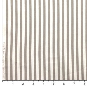 Quilting Fabric, by the Half Yard (cut as continuous) and Fat Quarters, 1/4” Gray and White Stripe, Riley Blake Designs, #C-555-Gray
