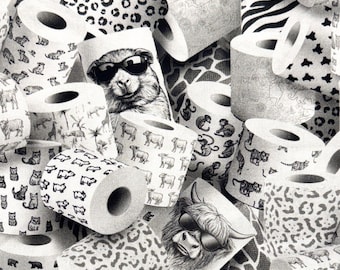 Please Seat Yourself Roll With It bathroom humor fabric -  from 3 Wishes, BTHY, sold by the 1/2 yard (continuous cut) and Fat Quarters