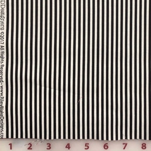 Quilting Fabric, 1/8” Black and White Stripe, Riley Blake Designs, Sold by the 1/2 Yard, Pattern #C-495-BLACK, 100% Cotton