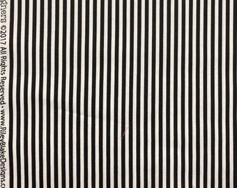 Quilting Fabric, 1/8” Black and White Stripe, Riley Blake Designs, Sold by the 1/2 Yard, Pattern #C-495-BLACK, 100% Cotton