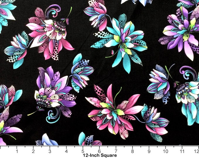Quilting Fabric, by the Half Yard, Xanadu by Ann Lauer From Benartex