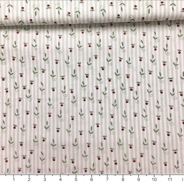 Quilting Fabric, 100% Cotton, Clothworks Textiles, Just Desserts Y0070-3 Light Green, Stripe, Sold by the 1/2 yard, cut as continuous