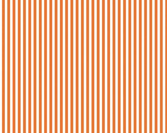 Quilting Fabric, By the Half Yard (Cut as Continuous), 1/8” Orange and White Stripe, Riley Blake Designs, Pattern #C-495-ORANGE