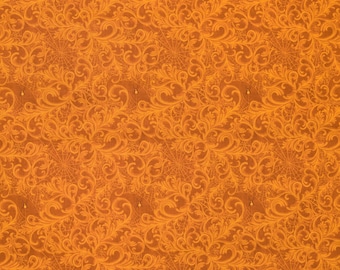 Dark Academia Scrolls and Webs, dark pumpkin, from White Owl Textiles, BTHY (by the 1/2 yd, continuous cut), W100-021-277, 100% cotton