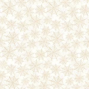 Quilting Fabric, by the Half Yard (cut as continuous), QT Fabrics, Jeepers Creepers Spiderwebs, Cream, Style 31017-E
