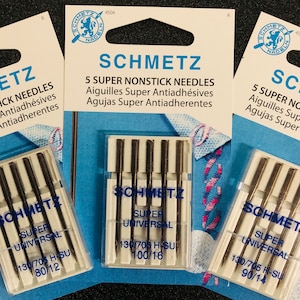 Schmetz Super Non-Stick Needles, Pack of 5, 130/705 H-SU (15x1, HAx1, SYS2020), Universal Point, Available in Size 12/80, 14/90, 16/100