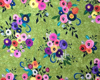 Blooming Bouquet from QT Fabrics, BTHY (by the Half Yard, continuous cut), 2600-31243-H Multi, 100% Cotton