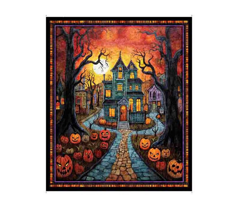 アート様 Haunted House Quilt Panel - Etsy