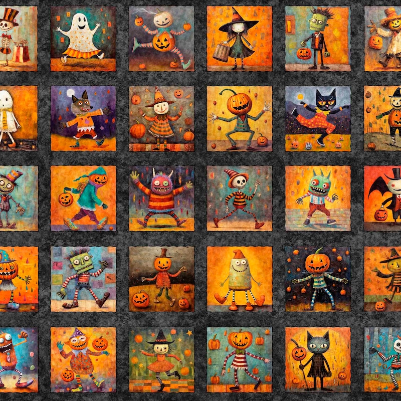 Halloween Quilt Panels - Etsy