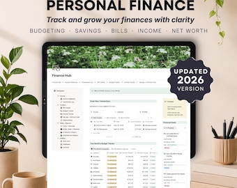 Notion Personal Finance Template: Financial Dashboard, Monthly Budget Planner, Savings & Expense Tracking, Subscriptions Tracker