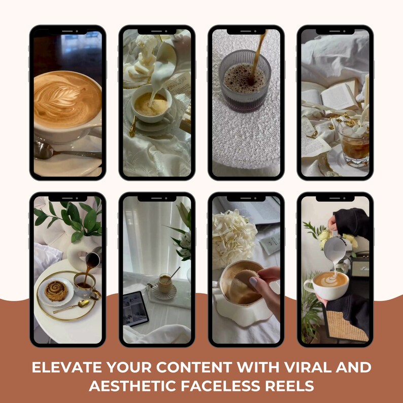 300+ Faceless Coffee Theme Reels for Instagram and Tiktok, Minimalist ...