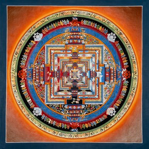 Kalachakra Mandala Thangka Painting: Meditation Guide, Spiritual Art