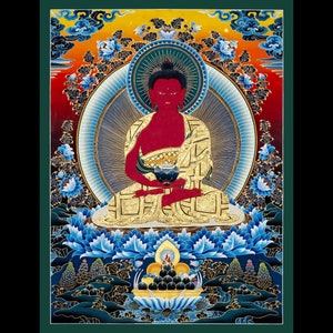 Amitabha Thangka Masterpiece: Tibetan Artistry for Soulful Harmony ,Genuine handemade paintings from himalayas -A79389