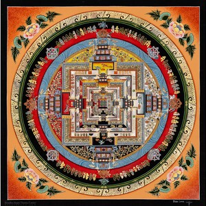 Artistic Kalachakra Mandala – Tibetan Heritage , Spiritual Practice Decor B08768