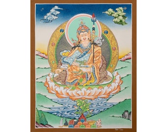 Thangka of Enlightenment: Guru Rinpoche, Beacon of Spiritual Awakening, Unique Spiritual Gift for loved ones - B01752