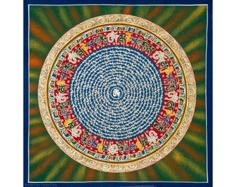 Sacred Mantra Mandala thangka paintings, Master quality handmade thangka paintings from himalayas - A90373