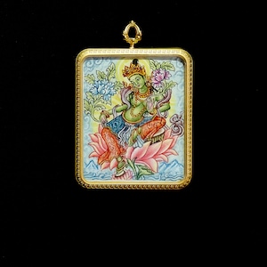 Green Tara Handmade Pendant – Symbol of Swift Action and Protection-SKU111