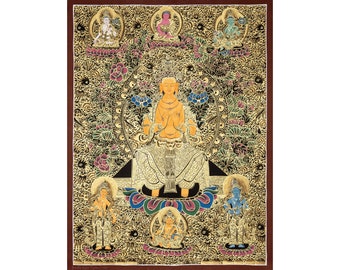 阿弥陀如来タンカ：手描きのチベット美術、29x40インチ - Etsy 日本