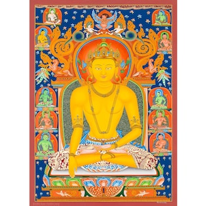 Shakyamuni Buddha Thangka Painting: Hand-Made Tibetan Art (76x53cm)