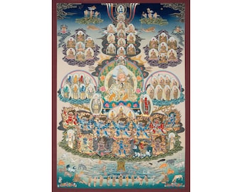 Sacred Guru Choksing – Lotus-Born Guru Lineage Spiritual Artwork ( 183 x 105 ) cm