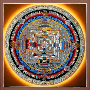 Tibetan Kalachakra Mandala Thangka | Handmade Buddhist Artwork for Meditation & Positive Energy-B14502