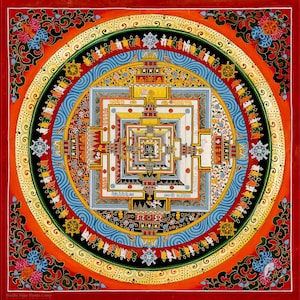 Holistic Kalachakra Mandala – Art for Spiritual Practice | Hand-Made | Wall-Decor | Meditational Purpose | Authentic -B09011