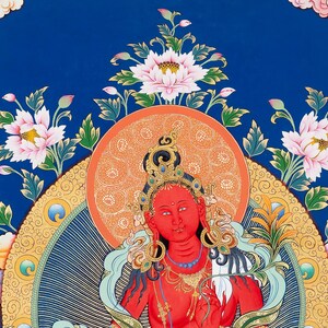 Tangka Red Red Tara Thangka: Hand-painted Tibetan Buddhist Art, 61x46cm - Etsy