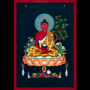 Amitabha&#39;s Light: Thangka Paintings for Spiritual Guidance, Genuine handemade paintings from himalayas - A92670