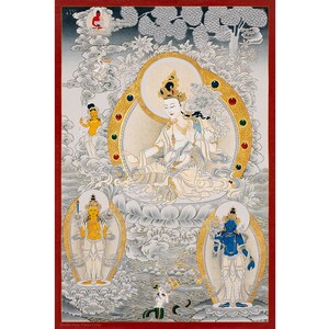 Chenrezig Thangka | Tibetan Art for Loving-Kindness and Inner Peace | Authentic | Wall-Decor | Spiritual Purpose | Hand-Made -A94643