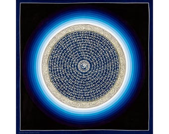 Healing Mantra Mandala – Handcrafted Art for Inner Peace & Positive Energy | Authentic | Hand-Made | Beautifully-Painted | Wall-Decor-B11664