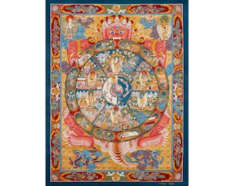 Wheel of Life Samsara Nirvana Original Hand-painted Buddhist