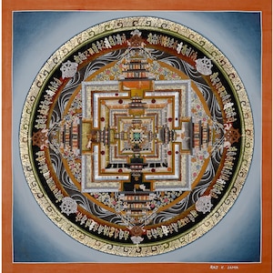 Tibetan Kalachakra Mandala Thangka | Handmade Buddhist Artwork for Spiritual Balance, Cosmic Energy & Healing-S04922